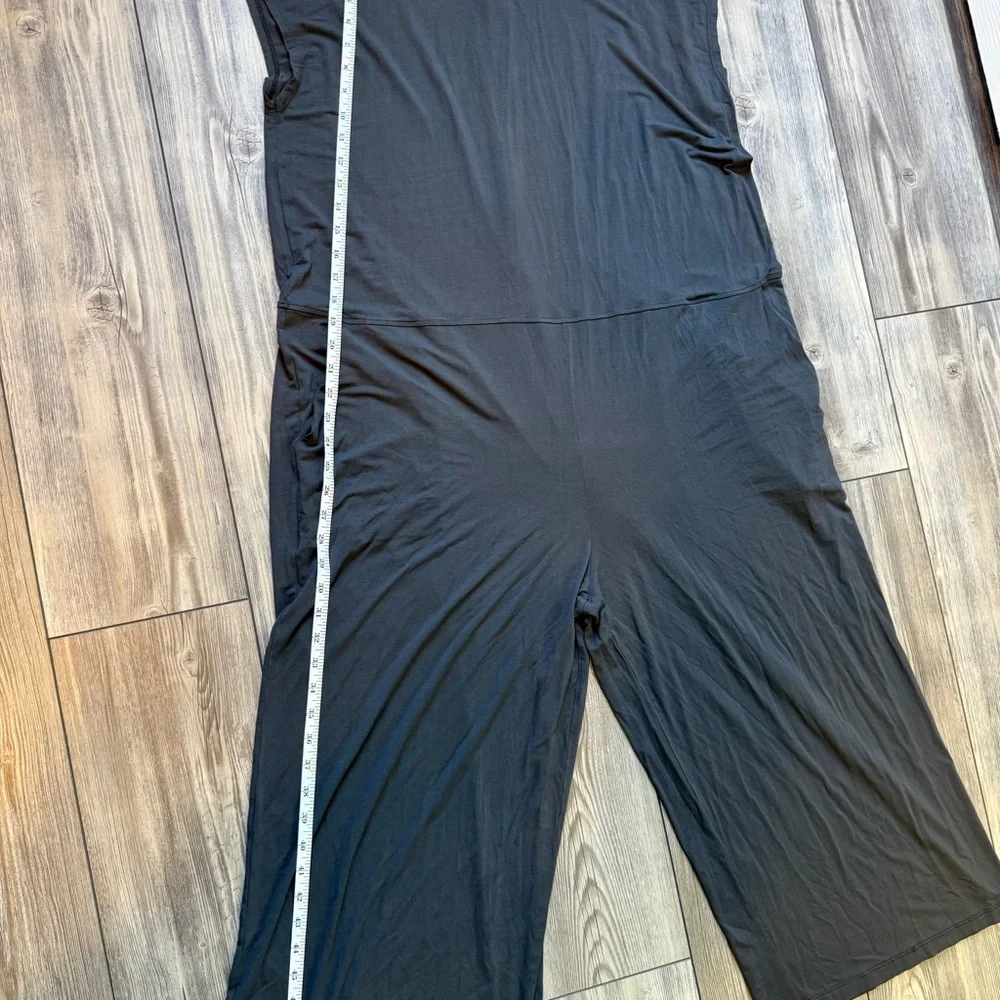 Eileen Fisher Wide Leg Jumpsuit With Pockets Jersey Knit Dark Gray Size XL - Picture 9 of 9